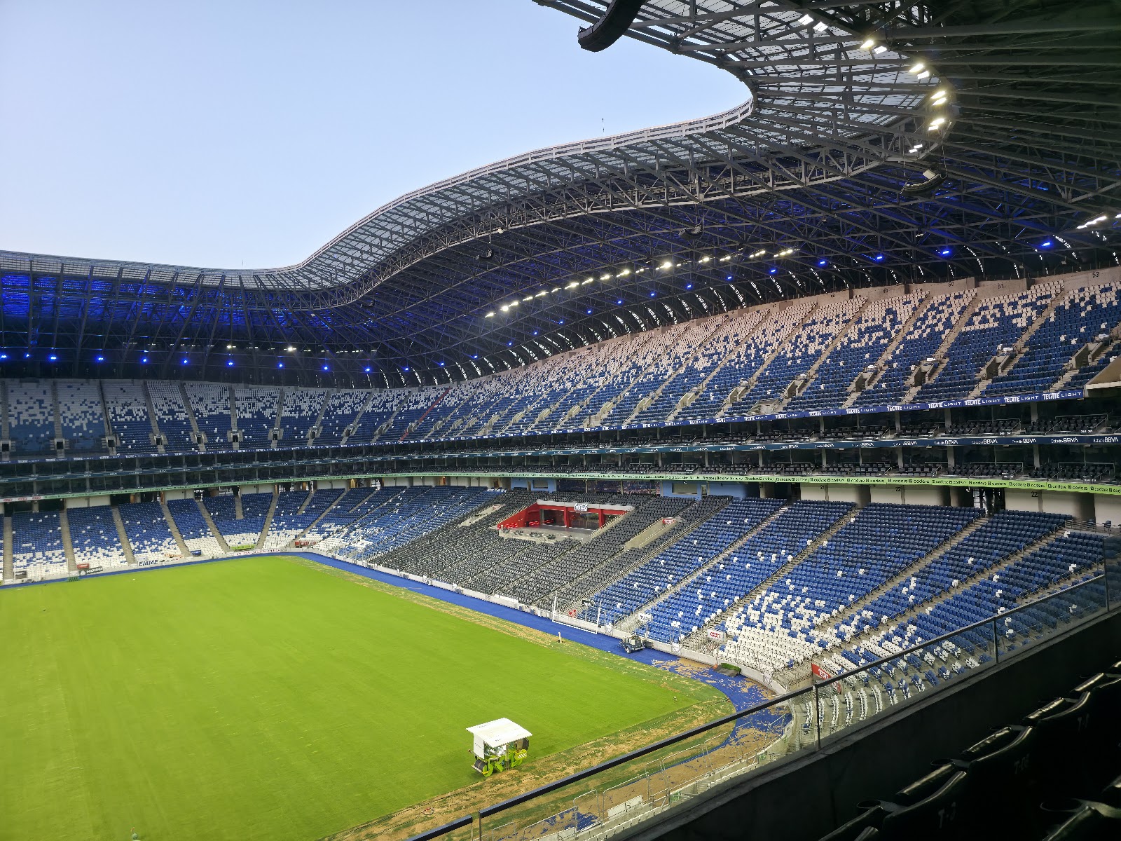 Estadio BBVA exterior in Guadalupe, Monterrey, with Cerro de la Silla behind