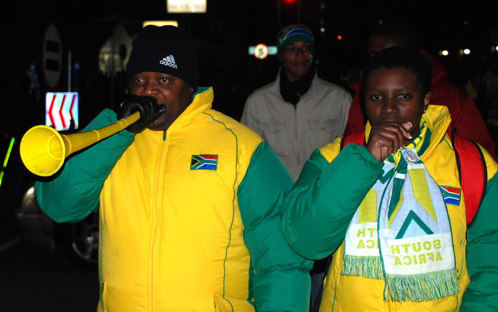 South Africa fans cheering their team